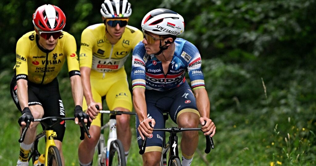L’impuissance de Remco Evenepoel (4e du Dauphiné) face à Tadej Pogacar (1er) et Jonas Vingegaard (2e) : “Parfois, c’est un peu décourageant…”